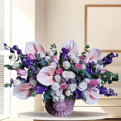 Scintillating Flowers In Basket