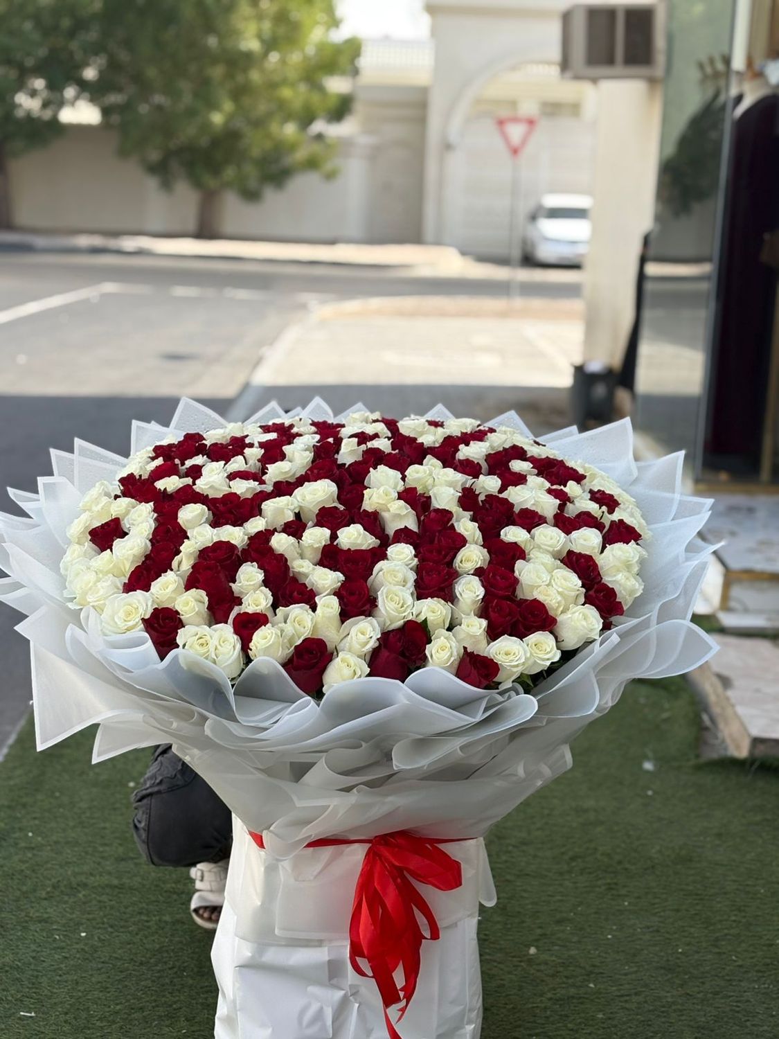 Red Peach Roses Bouquet