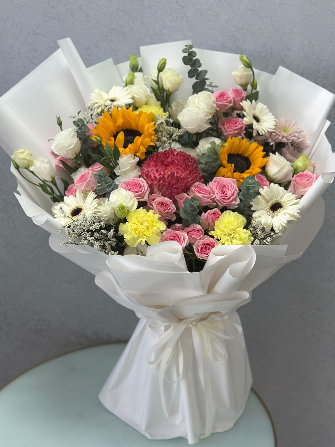 Bright Sunflower Rose Mix