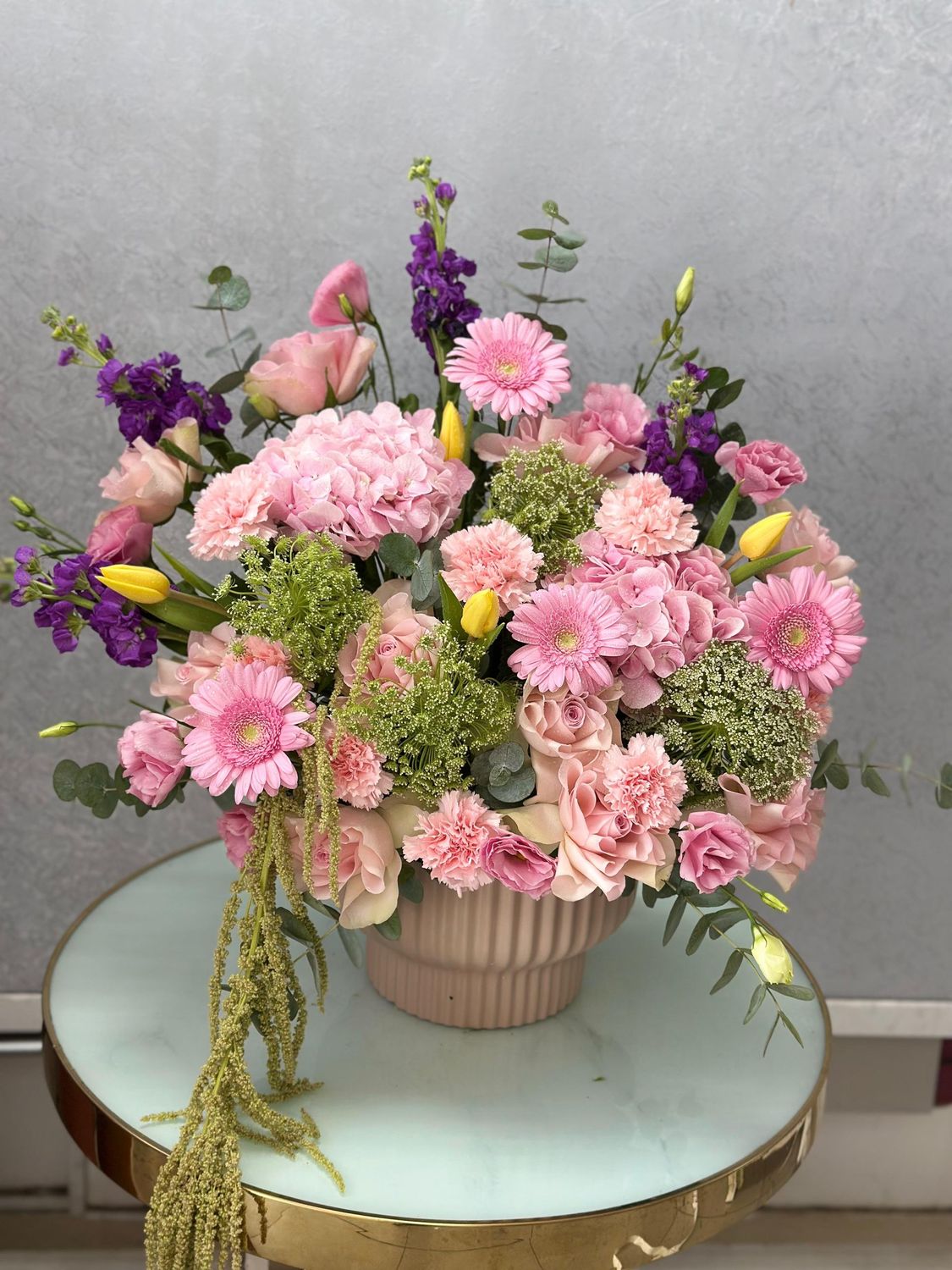 Elegant Pink Floral Vase Arrangement