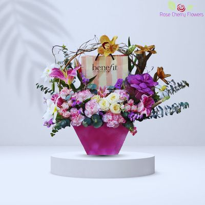 Colours Of Spring Flowers In Basket Colours Of Spring Flowers In Basket