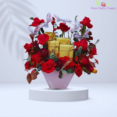 Glaring Flowers In Basket