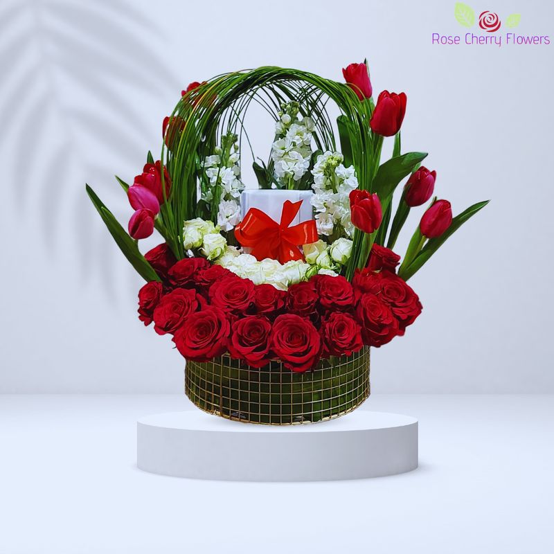 Classic Red Flower Arrangement