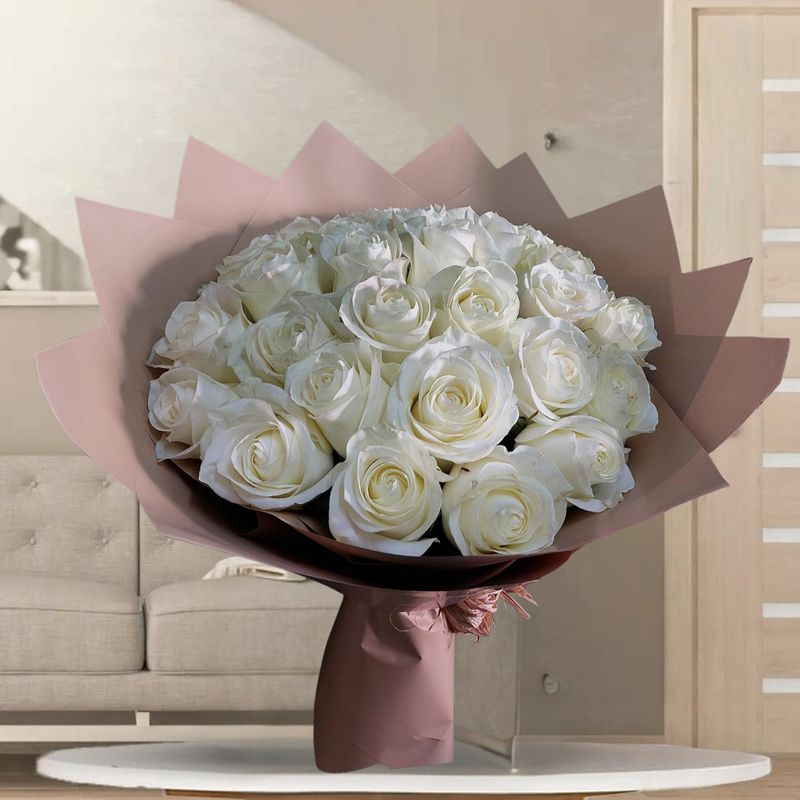 Peaceful White Rose Bouquet
