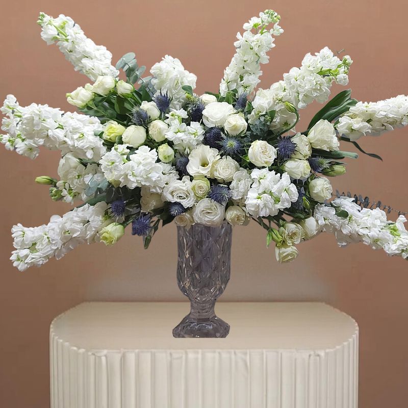 Mathiola Flowers In Vase