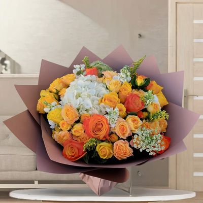 Modern White Hydrenga Bouquet Modern White Hydrenga Bouquet