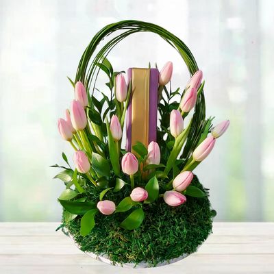 Precious Pink Tulip Arrangement