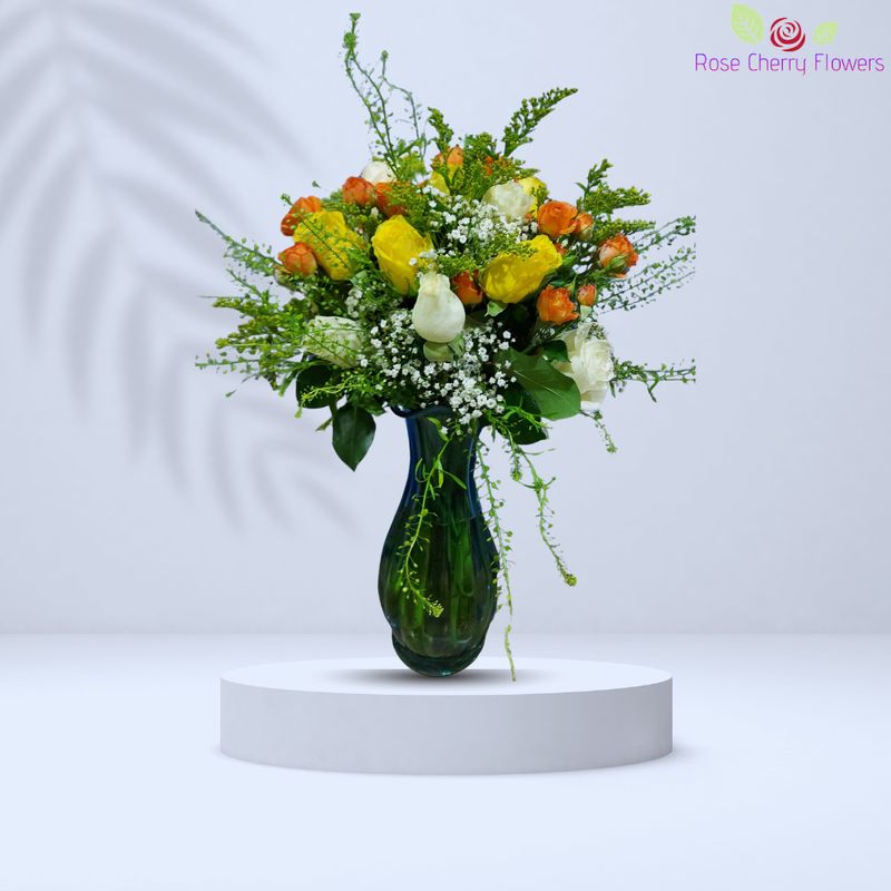 Grace Flowers In Glass Vase