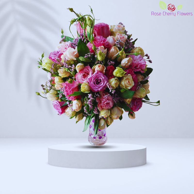 Assorted Mixed Flowers In Vase