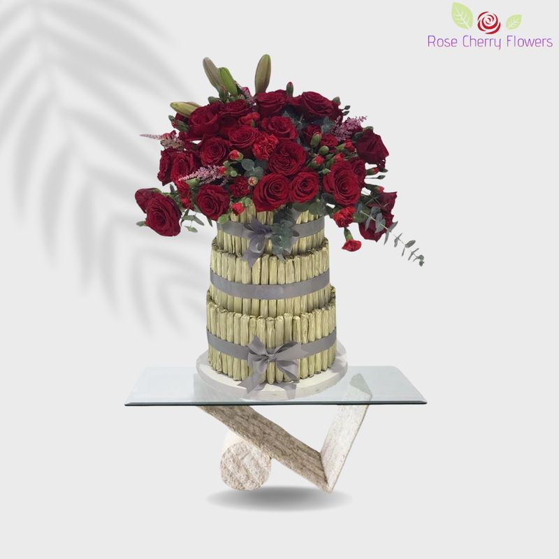 Shadow of love flowers and chocolates