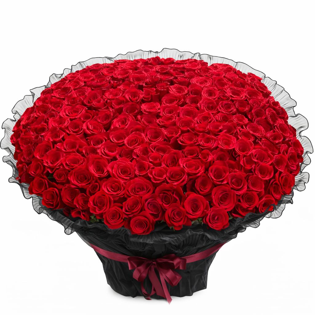200 Red Roses Bouquet Wrapped