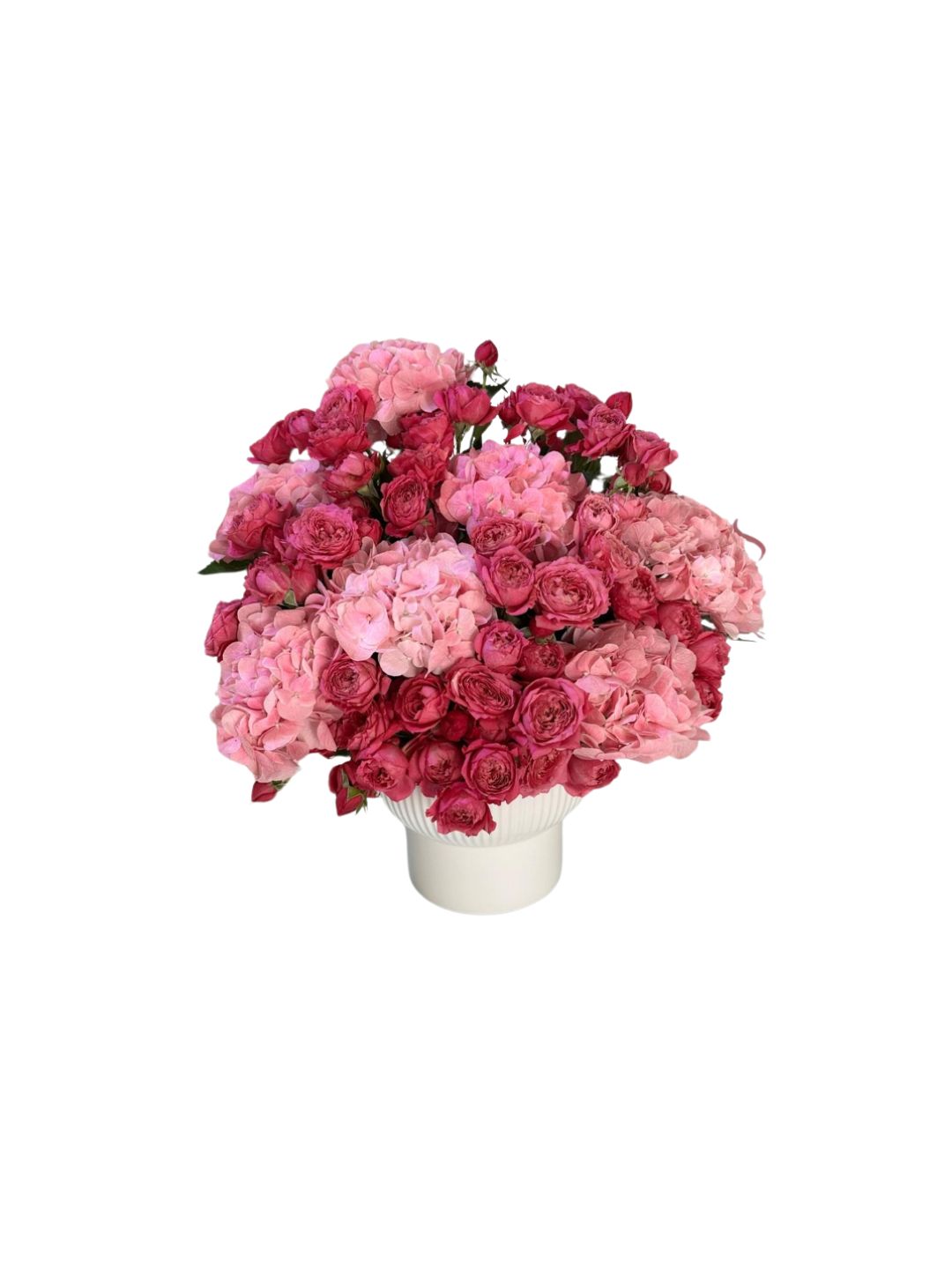 Pink hydrangea baby roses arrangement Pink hydrangea baby roses arrangement