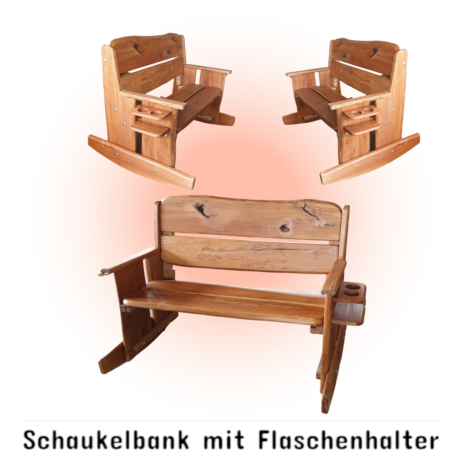 Schaukelbank mit Flaschenhalter