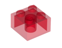 Brick 2x2 Transparent Red