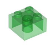 Brick 2x2 Transparent Green