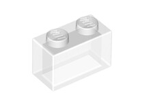 Brick 1x2 W/O Pin Transparent