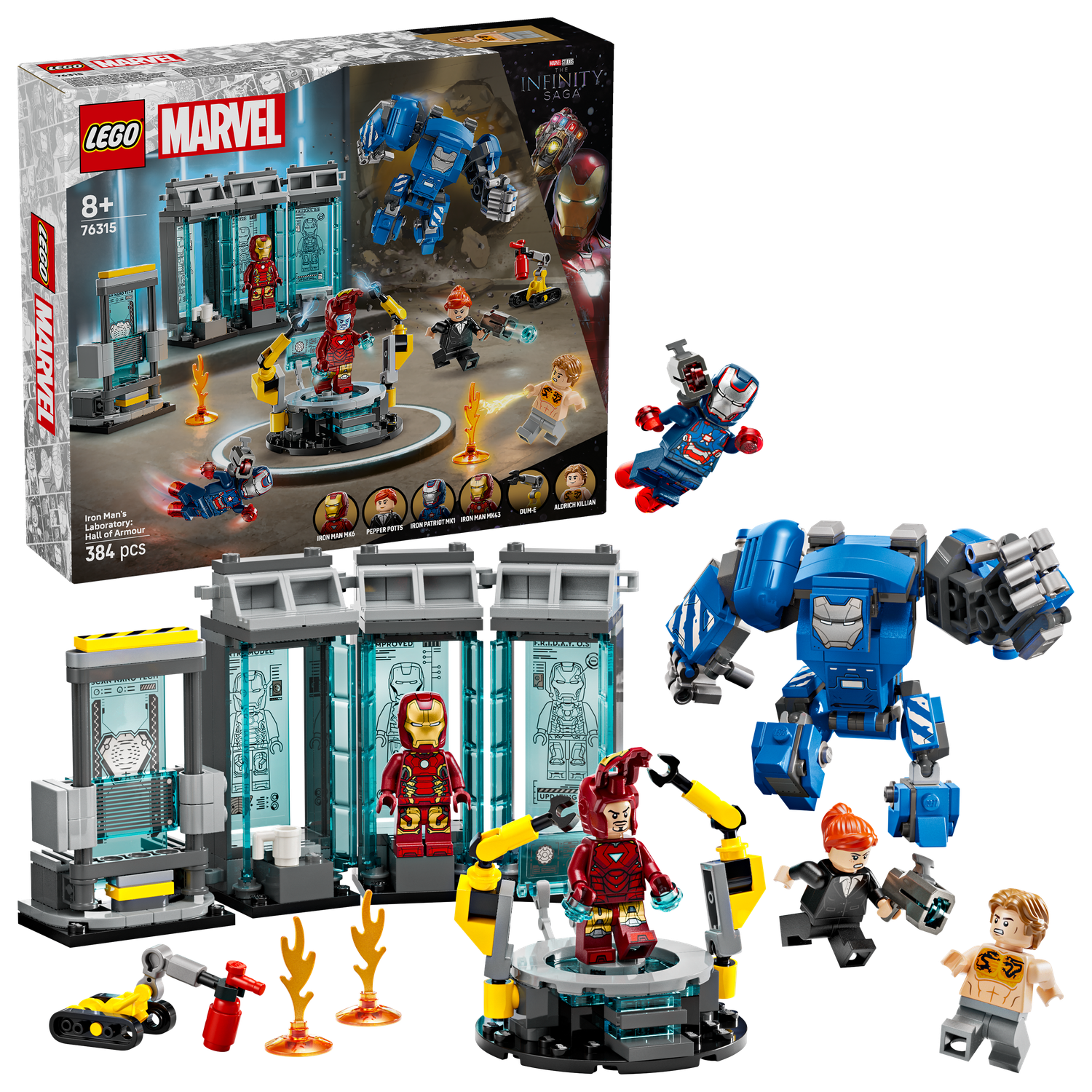 LEGO® Marvel 76315 Iron Mans Labor: Halle der Rüstungen