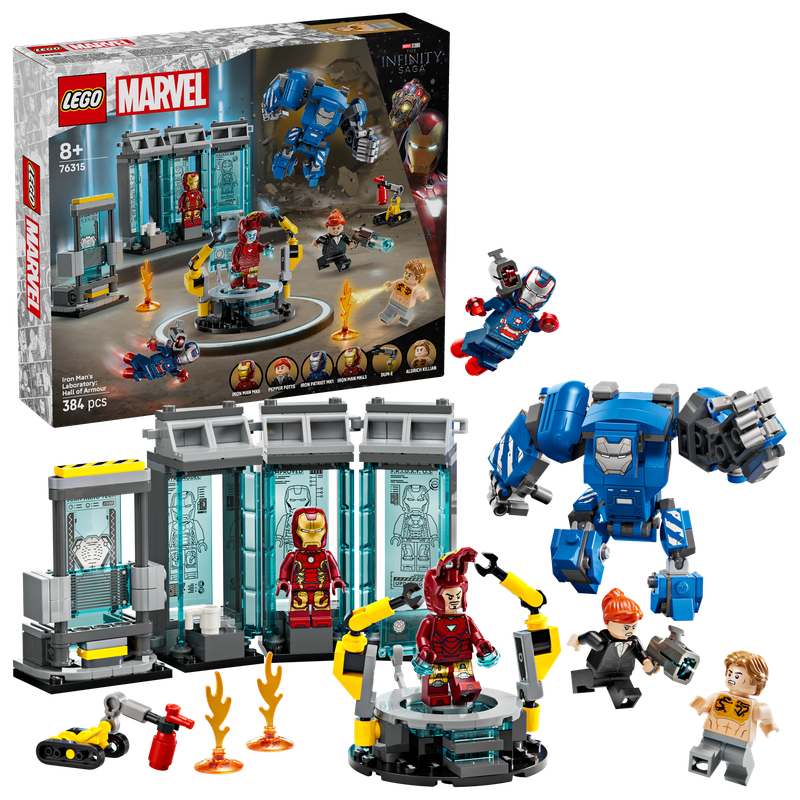 LEGO® Marvel 76315 Iron Mans Labor: Halle der Rüstungen