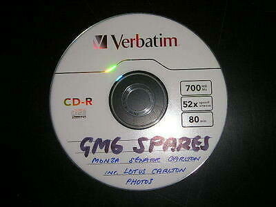 CD of RESTORATION PHOTOS Monza (+Monza GM Parts Catalogue) (Senator A Carlton Lotus)