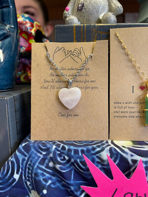 Rose Quartz Heart Necklace 