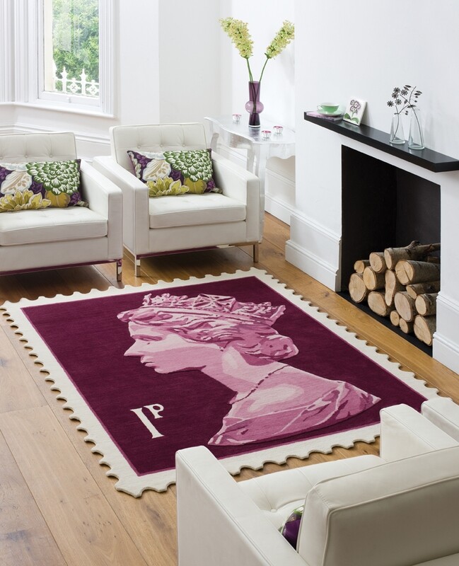 Magenta 1p Stamp Rug 120 x 100 cm