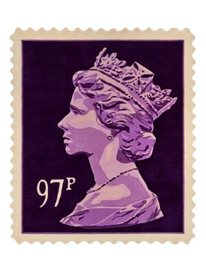 Purple 97p Postage Stamp Rug 1.20 x 1.00