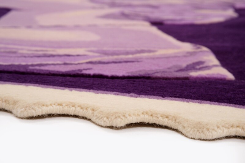 Purple 97p Postage Stamp Rug 1.20 x 1.00