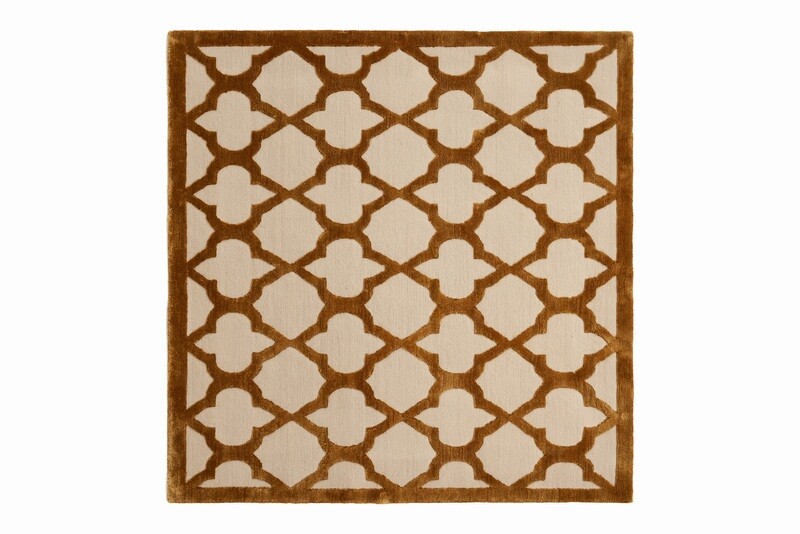 Trellis Design Wool &amp; Silk Rug  - 1.20m x 1.20m