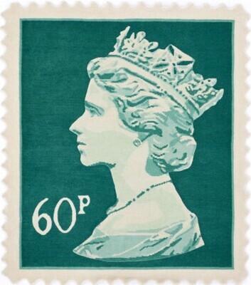 Mint Green 60p Postage Stamp Rug 1.20m x 1.00m