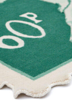 Mint Green 60p Postage Stamp Rug 1.20m x 1.00m