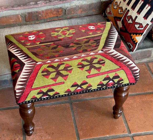 Medium Kelim Stool 50cm x 35cm x 35cm