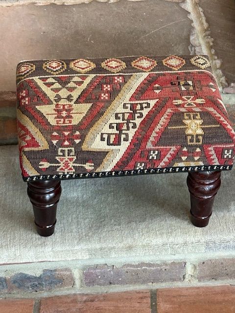 Small Kelim Stool - 40cm x 30cm x 25cm