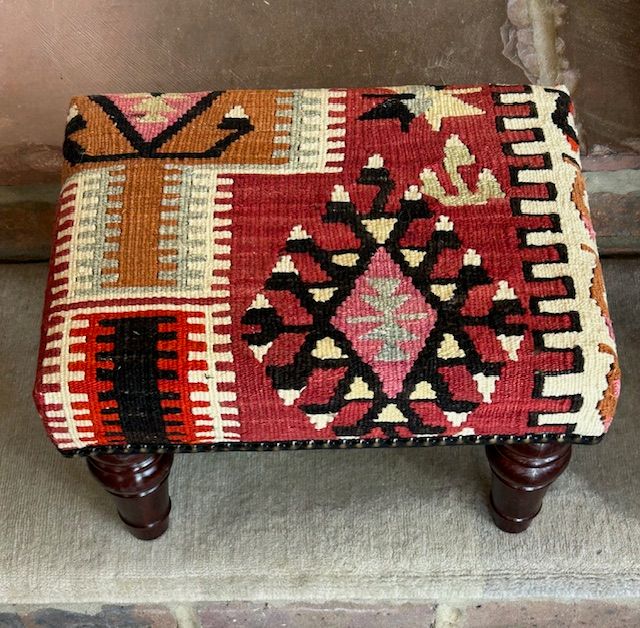 Small Kelim Stool - 40cm x 30cm x 25cm