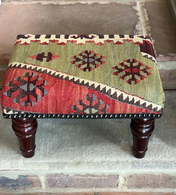 Small Kelim Stool - 40cm x 30cm x 25cm