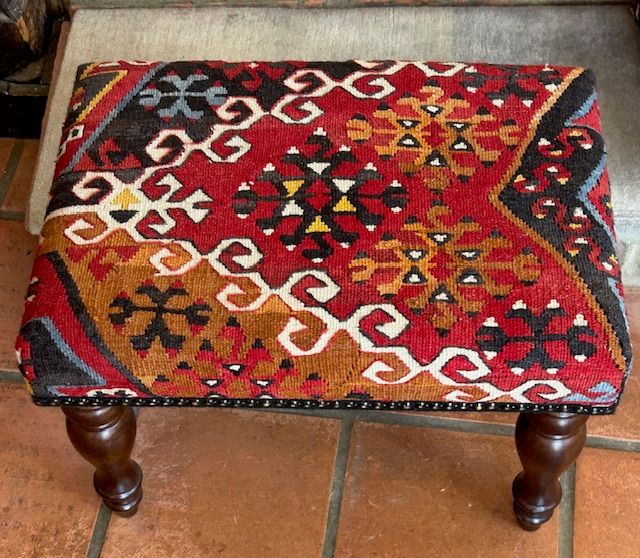 Medium Kelim Stool - 50cm x 35cm x 35cm