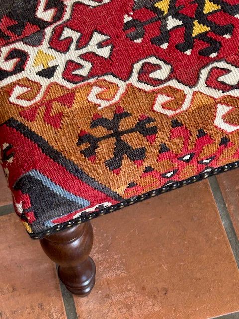 Medium Kelim Stool - 50cm x 35cm x 35cm