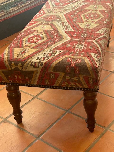 Large Kelim Stool - 100cm x 25cm x 40cm