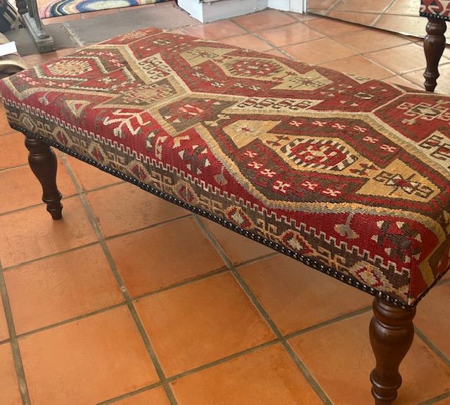 Large Kelim Stool - 100cm x 25cm x 40cm