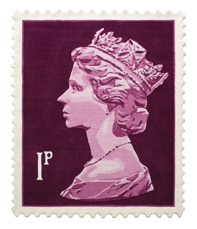 Magenta 1p Stamp Rug 120 x 100 cm