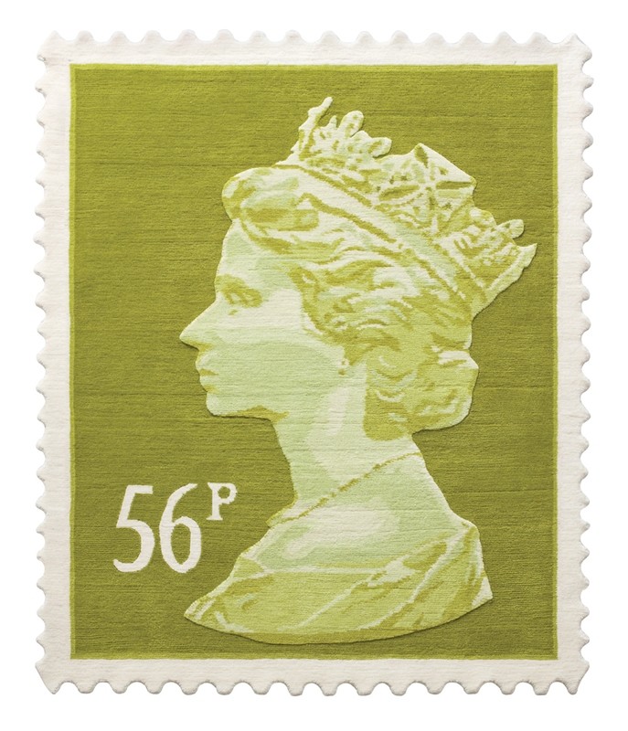 Lime 56p Stamp Rug 120 x 100 cm