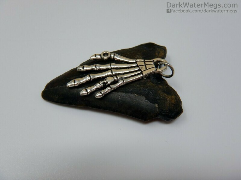 2.00&quot; Skeleton Hand Great White Necklace