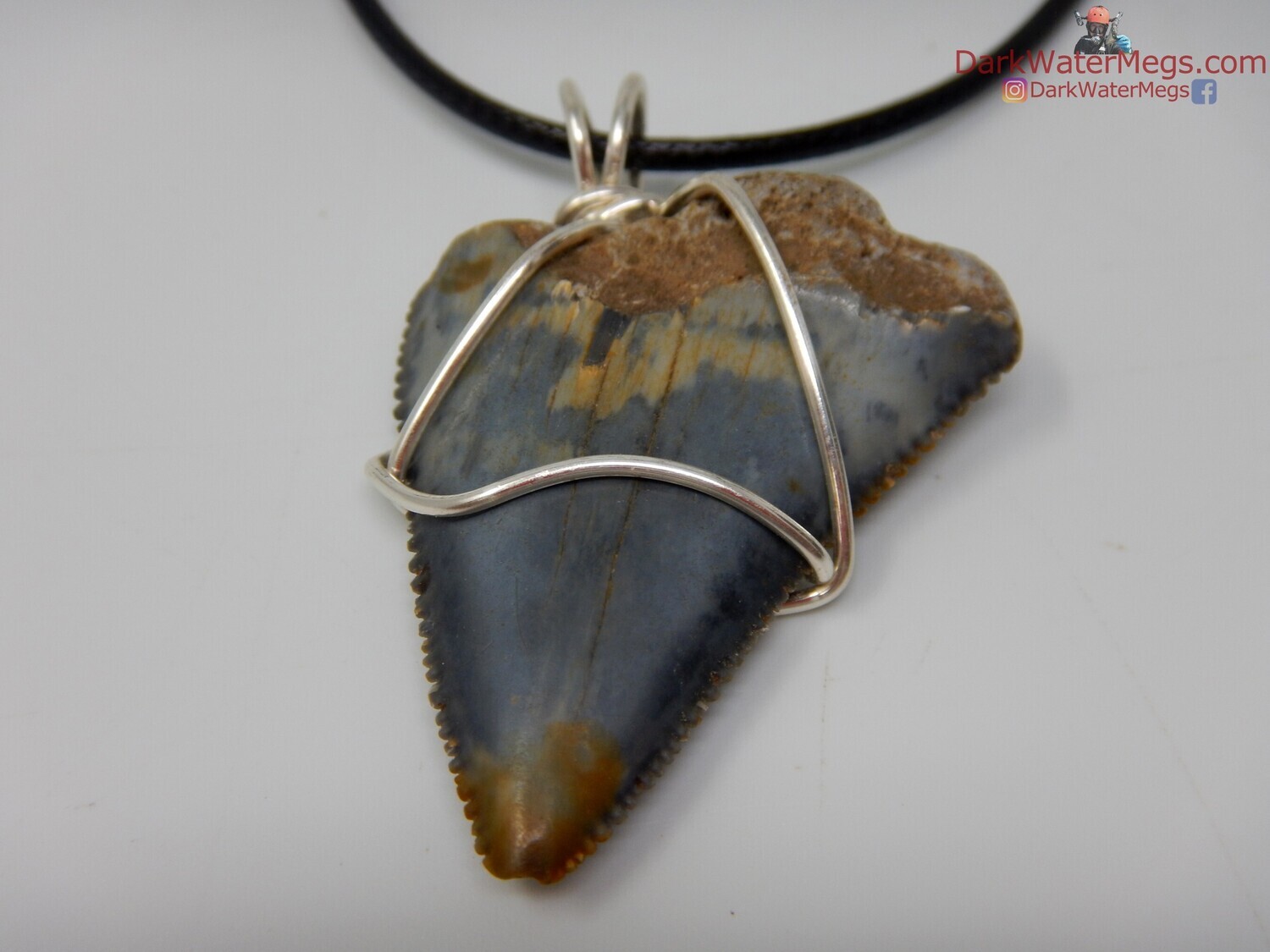 1.54&quot; fossil great white necklace