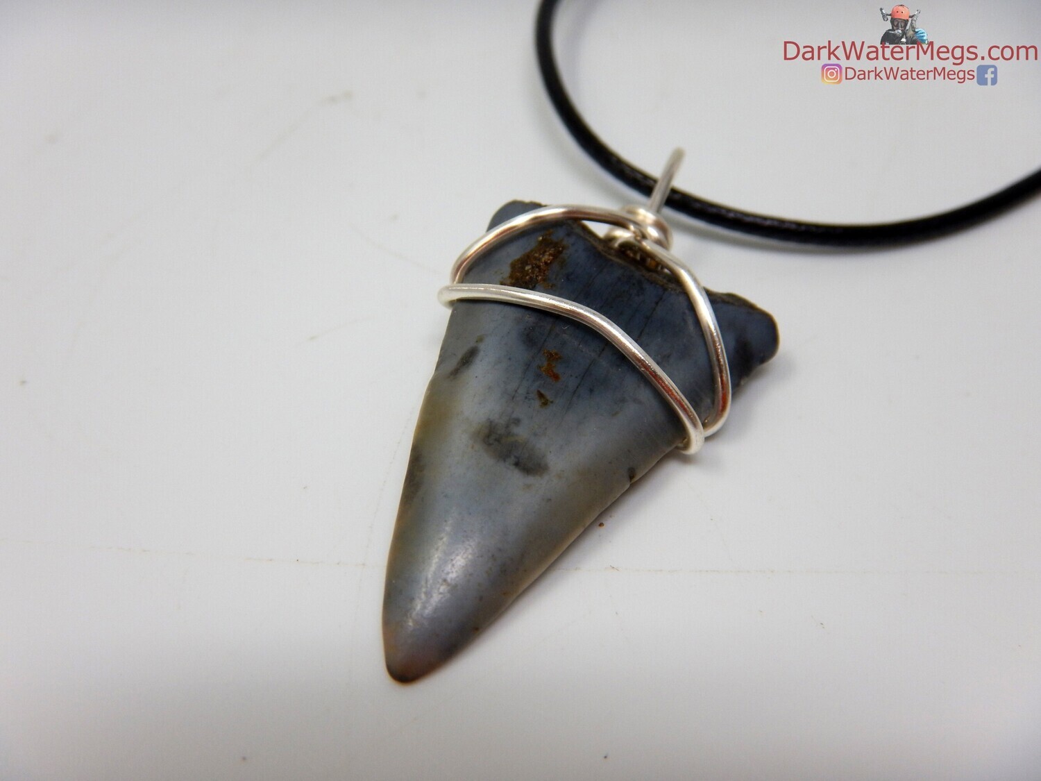 1.36&quot;  fossil mako necklace