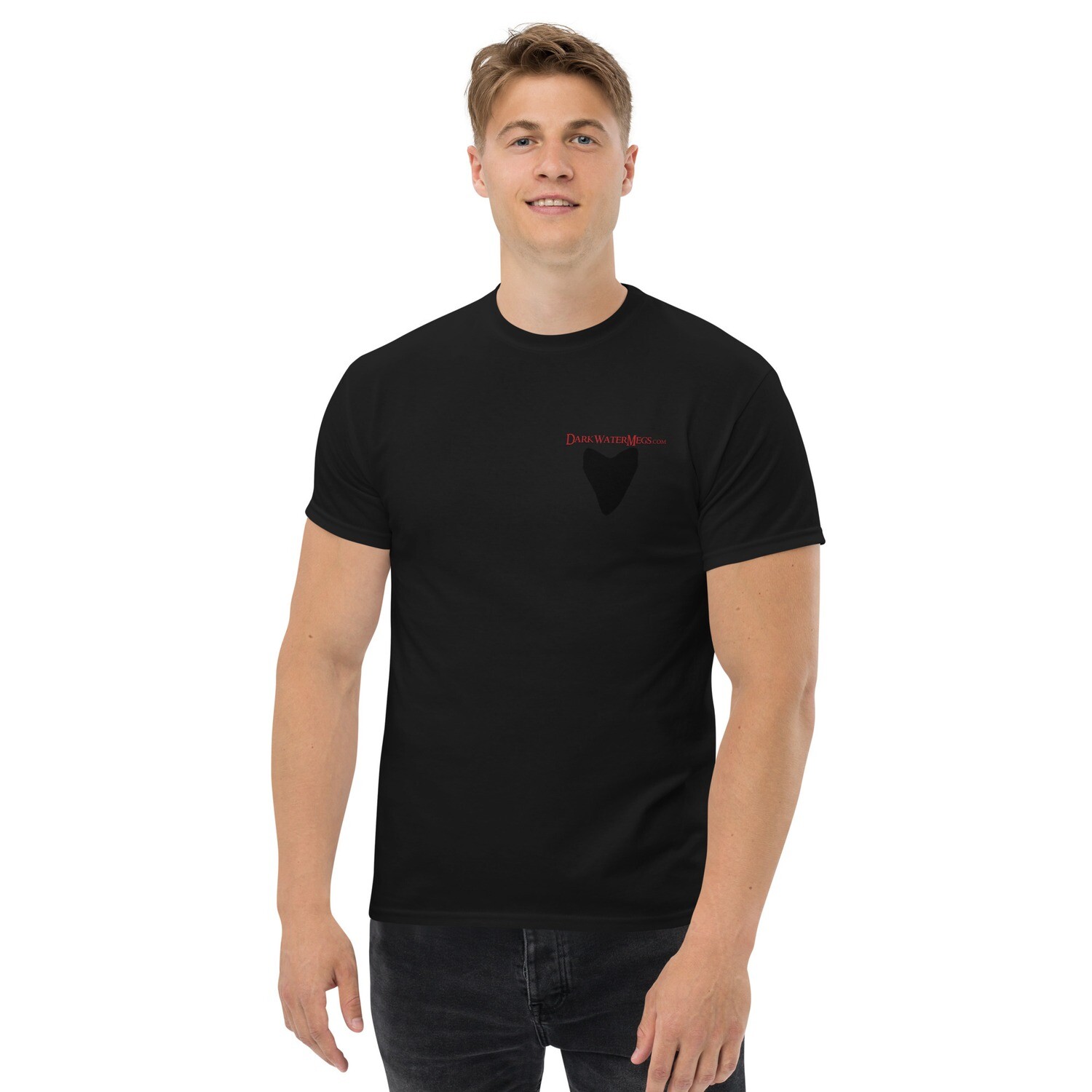 Men&#39;s classic tee - red text, Color: Black, Size: S