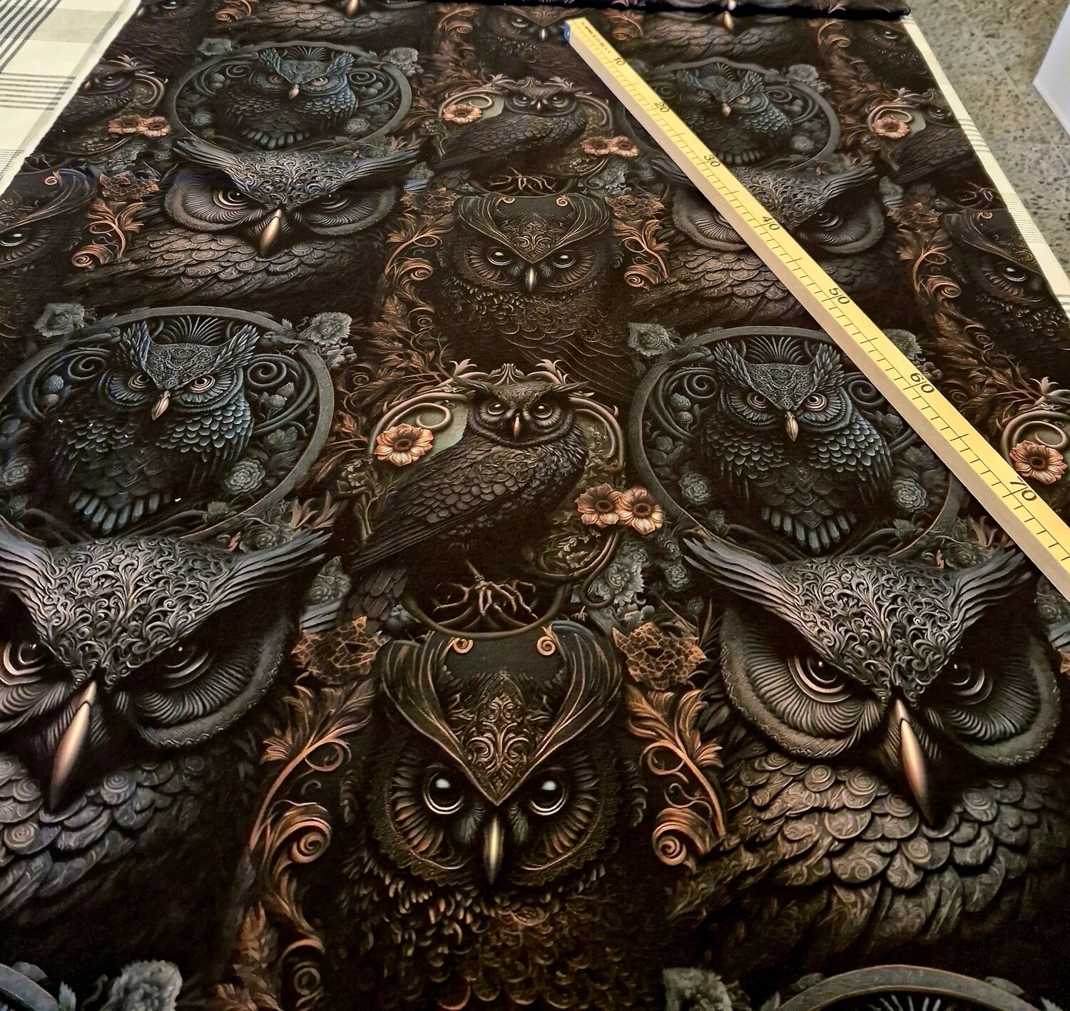 Sommersweat Eule 50cm x 180cm Lieferung Anfang Juli 