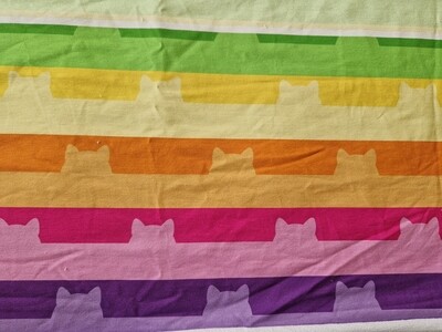 Sommersweat Katzen Streifen 60cm x 180cm breit