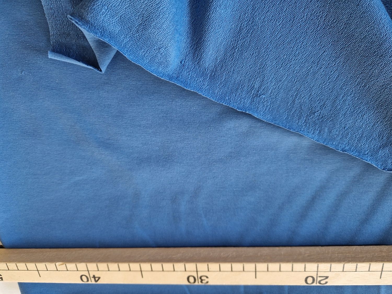 Sommersweat angeraut Blau uni 50cm x 180cm breit