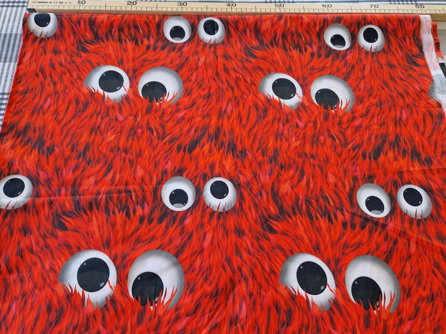 Baumwolle Monster rot 50cm x 155cm