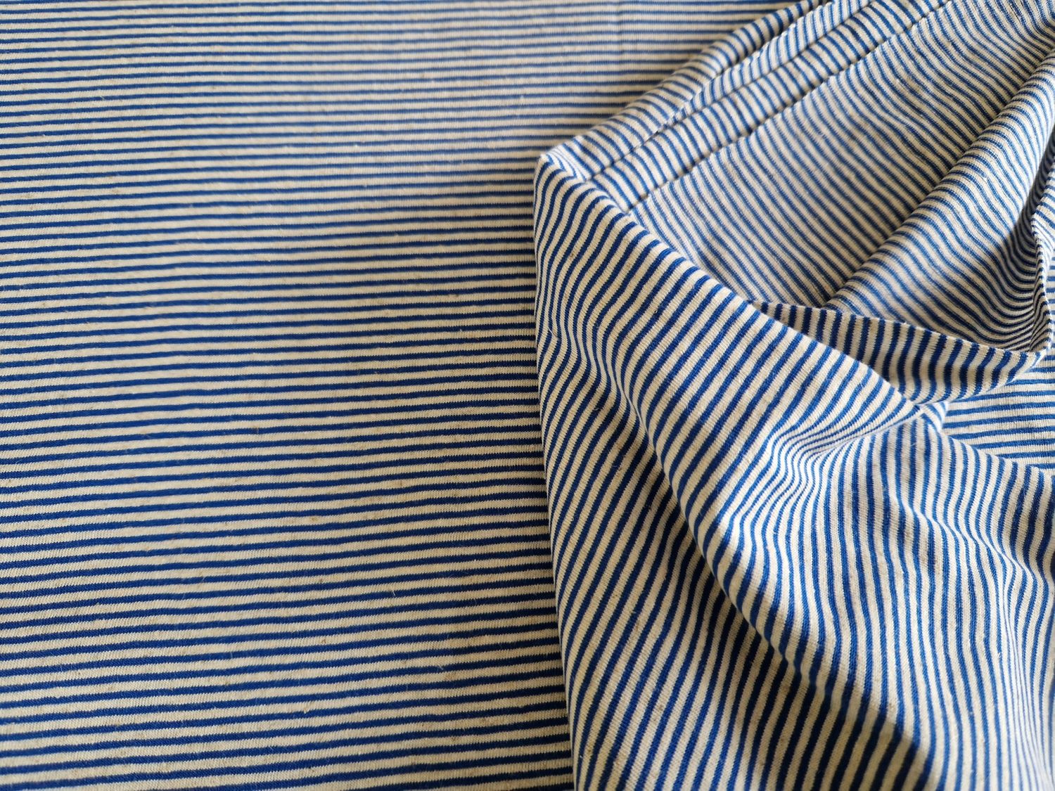 Jersey Streifen blau 50cm x 150cm 