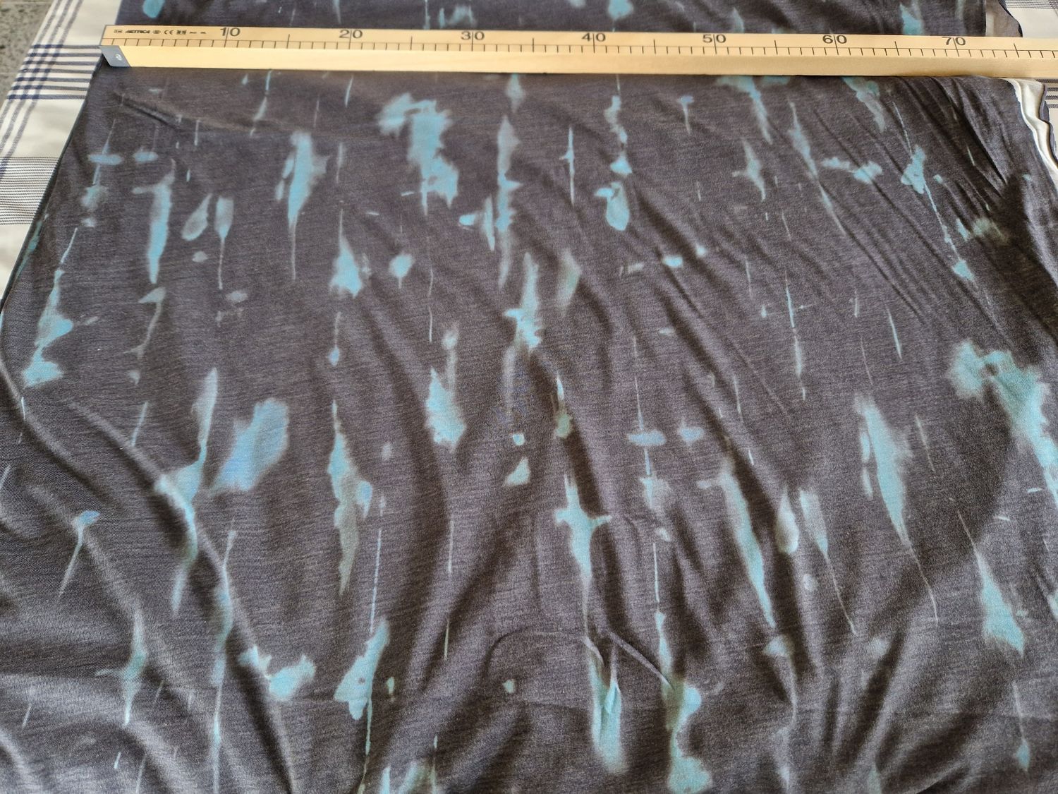 Jersey Viskose Grafik Petrol 50cm x 150cm breit 